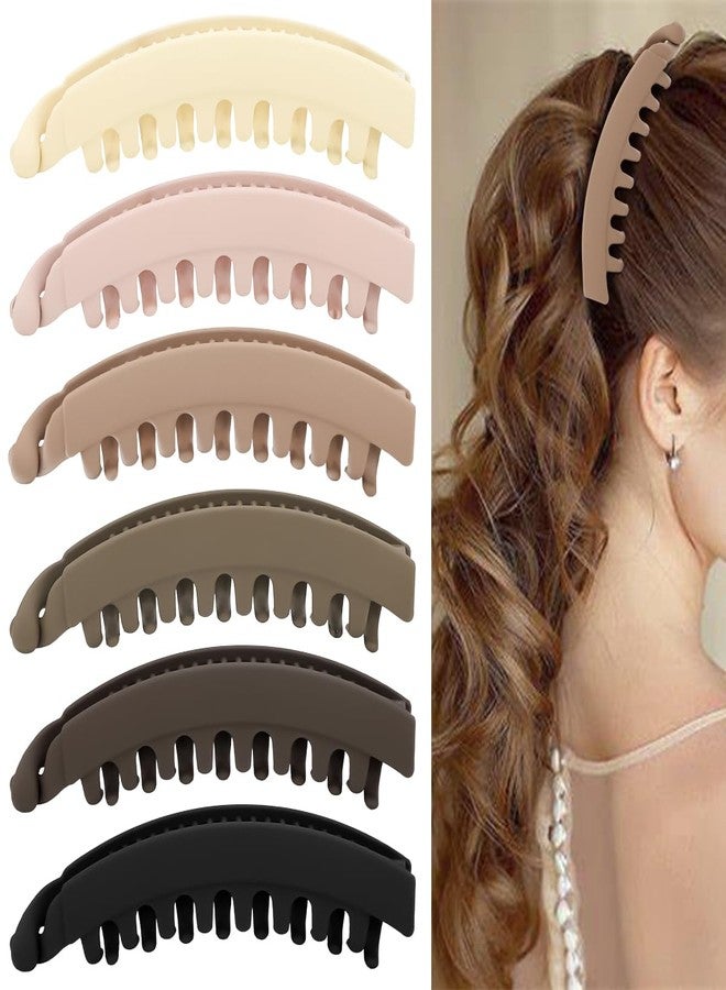 هابدو ٦ قطع من مشابك الموز، مشابك شعر هابدو الموزية للنساء ذوات الشعر الكثيف والخفيف، حامل قوي وكبير لذيل الحصان والكعكة، مشابك شعر، إكسسوارات تصفيف الشعر - Image 1